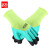 者也（ZYE）发泡手套防滑透气浸胶工作手套 加强涂指 绿黄色 24双