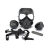 防毒面具真人水弹枪全脸骷髅防护cs面罩装备cosplay道具模型 双罐防毒面具黑色（透明镜片）