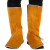 LISM电焊套全脚牛皮盖防护防烫焊工鞋套焊接脚套护腿装备用品 棕色长款系带护脚