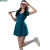 美绿地球设计师新款户外复古网球裙短袖羽毛球连衣裙女防走光运动套装 靛青 XS（欧码）