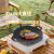 清系户外烤盘麦饭石卡式炉烤肉盘韩式铁板烧烤盘家用烤肉锅煎盘 30cm铸铁双耳烤盘