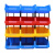 货架斜口分类零件盒组合式物料盒元件盒塑料盒螺丝盒工具箱收纳盒 Q2号蓝 250x150x120
