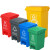 冰禹 BY-7549 分类连体塑料垃圾桶 脚踏脚踩式连体塑料桶垃圾箱 绿色30L厨余垃圾