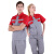 斯卡地尔（Scotoria）半袖工作服套装 分体式夏季半袖舒适高棉TC1501红灰色 1套XL码