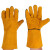 百舸 电焊手套 牛皮挂里烧焊 耐磨加长加厚耐高温劳保防护 黄色一副