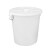 大水桶 圆形塑料桶大号酒店厨房工业储水桶环卫物业大容量垃圾桶 加厚带盖白色-65L