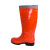 久匀 带反光环卫靴清洁工专用劳保防水工作鞋高筒雨鞋 橙色 41