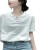 茶小阿 2024夏季女士短袖t恤短款上衣服中国风新中式女装修身 白色 M建议100斤以内