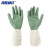 海斯迪克 HK-5178 胶皮清洁手套 乳胶橡胶耐用耐磨光里手套双色 洗碗防水保洁工作劳保手套 深绿M码（5双）