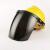 米囹适用定制电焊面罩配安全帽式焊工防护面具防烤脸护脸全脸焊头戴式焊帽 适(深色)面罩+黄色安全帽