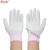 生活纱布沙小号白色通用手套劳保耐磨家务工业棉线夏季全线 白色涂掌(6双装) S
