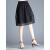 MZOG裙女网纱半身夏季2024新款高腰a字灯笼气质洋气小个子黑色短 黑色 M(建议80-100斤)