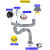 厨房垃圾处理器装防倒灌臭回流返虫下水管单双槽洗菜盆套装配件 防倒灌防臭防虫双槽加强款套装