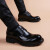 慕卡若（MUKARUO）品牌皮鞋男英伦商务正装鞋懒人一脚蹬套脚休闲皮鞋厚底增高大头鞋 棕色 偏大一码 38