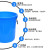 尚留鑫 塑料桶280L蓝色带盖圆桶大容量蓄水桶收纳桶