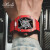 豪法（HaofaTOURBILLON） 全自动机械表 酒桶形碳纤维运动男士手表 全镂空夜光个性手表 运动红