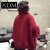 LWGRM冬装新款加绒加厚时尚卫洋气宽松毛绒上衣潮月日 砖红色 加绒加厚 M 建议-110斤