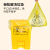 加厚大号黄色废物垃圾袋诊所用废弃物桶一次性塑料袋手提袋 黄色 60*70cm手提 1包(100个) 加厚