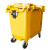简厚 大号环卫垃圾桶垃圾车带盖挂车小区医疗市政垃圾分类大垃圾桶 黄色加厚款660L
