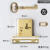 卓慕薇复古欧式仿古方型出口铜抽屉锁暗锁办公桌柜子锁柜门锁 铜亮光(左)