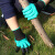锐麻    园艺挖土带爪子耐磨园林户外种植修剪花园种花手套 咖啡色 均码 