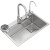 U04不锈钢水槽枪灰纳米大单槽厨房洗菜盆家用洗手洗碗池 枪灰 枪灰色60*4标准套餐 (纳米