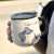 利瑞芬猫咪杯子马克带盖陶瓷水杯卡通男女情侣杯办公室咖啡早餐杯
