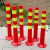 75CM塑料警示柱PU弹力柱隔离桩护栏交通设施路障锥反光防撞柱 75高PU红色塑料柱+3丝（超软
