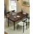 林氏家居实木家用餐桌中古风拼色小户型饭桌原木复古书桌艺术设计师桌 1607075