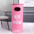 复古铁艺垃圾桶创意大号户外工业风个性餐厅奶茶店垃圾分类桶 粉色90厘米高度*40CM