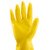 赫思迪格 加厚乳胶手套 清洁洗碗手套 橡胶手套 黄色 XL码 G-108