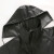鸣固 时尚长款风衣反光雨衣成人保安站岗连体雨披可定制 黑色 XL