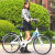 扬笙福定制女款自行车自行车上班代步自行车男女中大学生自行车适配 卡其色高配款