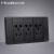 汉顿C3琴键插座面板创意个性黑色插座复古86暗装插座 黑防溅盒 