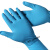 防油耐酸碱加长款耐高温耐磨16寸蓝色一次性丁腈皮橡胶手套10双装 孔雀蓝 M