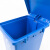 海斯迪克 HKW-190 脚踩垃圾桶 分类连体塑料环卫垃圾箱 蓝色15L可回收物