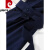 皮尔卡丹（pierre cardin）法式连衣裙2024新款收腰显瘦时尚名媛气质设计感简约小众衬衫裙女 藏青色 S