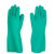 冰禹 防水耐油丁腈手套 工业清洁防护洗碗橡胶手套 耐磨汽修劳保手套 绿色L码