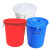 万尊 加厚塑料水桶红色带盖160L 工业储水圆桶带盖大桶化工胶桶厨房大号垃圾桶