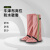 筑采（ZHUCAI）高筒防雨鞋套加厚耐磨底防滑脚套雨天防水牛津布鞋套 粉色 3XL 