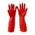 天然橡胶日常加长手套劳保手套橡胶手套家用厨房防滑耐用 红色M
