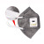 3M 9541v活性炭口罩KN95级防护口罩带呼吸阀透气防雾霾 PM2.5针织带 独立包装20个/盒