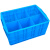 塑料分格周转箱带盖六格零件盒螺丝工具分类分隔收纳箱配盖胶箱 无格箱加高+蓝色