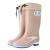 上海牌 302 高筒雨靴女士款 防滑耐磨防水时尚舒适PVC户外雨鞋可拆卸棉套 天蓝色 39码