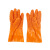 止滑浸塑手套耐磨耐酸碱耐油防腐蚀防滑手套PVC硫化劳保手套工业防油手杀鱼加防滑 橘色止滑颗粒手套（2双装）