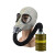 雅恪尚 MF1A长管防毒面具自吸过滤式全面罩化工防氨 防毒面具+0.5米导气管+3级滤毒罐