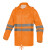 代尔塔407400 EN400LV 荧光雨衣套装PVC涂层涤纶面料反光衣 上衣+裤子 橙色 S 