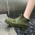 厚创 PVC男女时尚防水工作水鞋 短筒户外防滑低帮雨鞋 绿色 42 