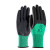 星工（XINGGONG）浸胶手套防滑舒适 掌胶尼龙半胶手套劳保手套 绿纱黑12付 XGS-J2