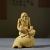 黄杨木菩提达摩祖师中式人物老人实木雕刻木质工艺品老者家居摆件 小叶黄杨木高11cm